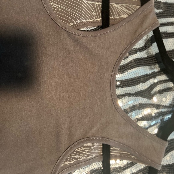 Silver and Black Sequin Medium Body-con Mini Dress - Picture 3 of 3